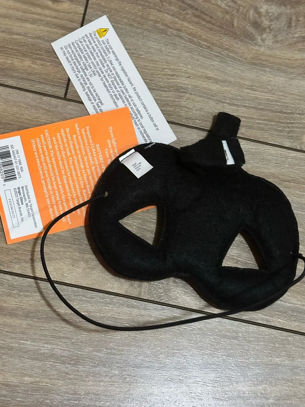 Kids light up Glitter Pumpkin Eye Mask - Orange & Black Halloween Accessory